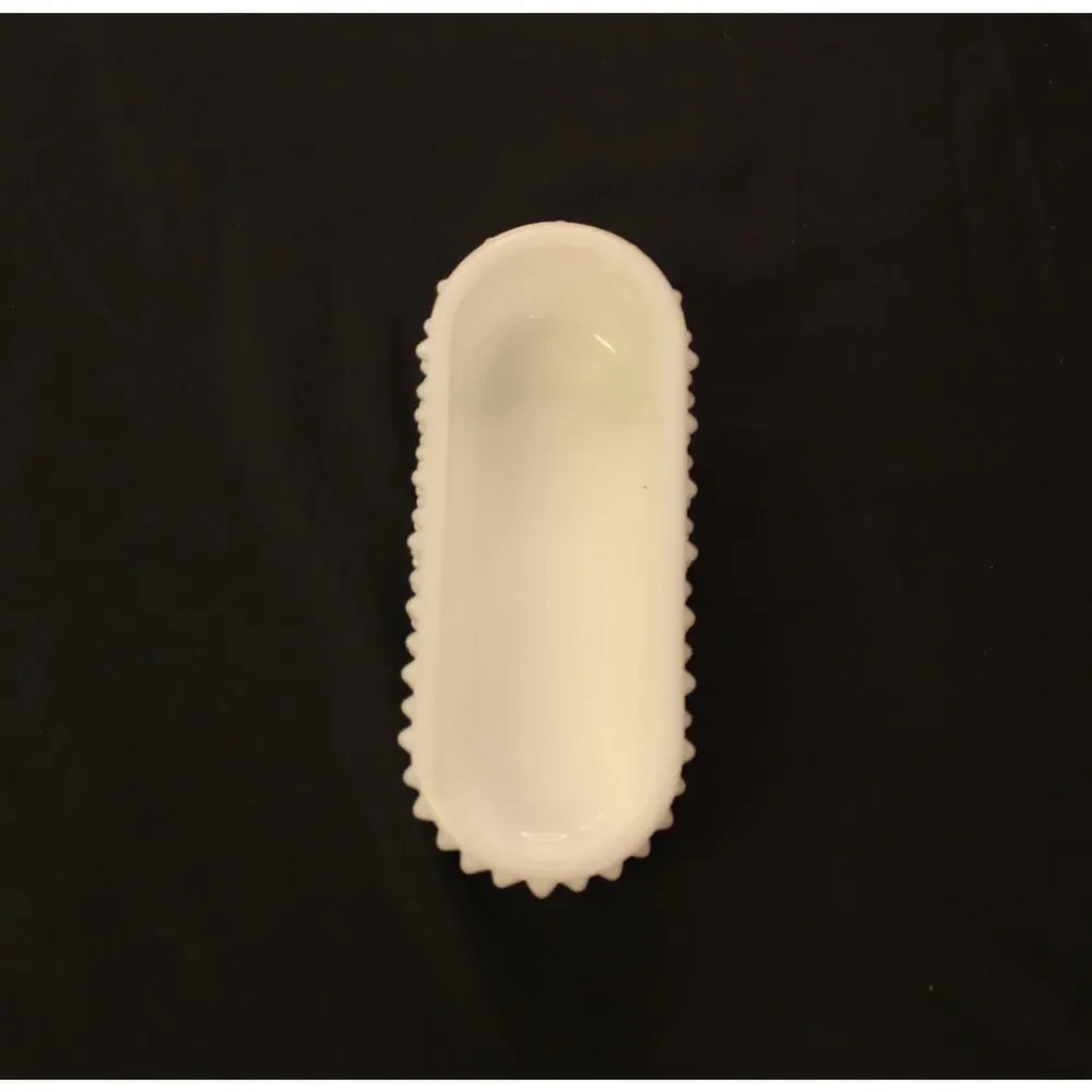 Milk Glass Hobnail Vintage Glass Butter Dish and Salt and Pepper Shakers